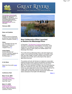 New Collaborative Effort Launched to Restore the Mississippi River