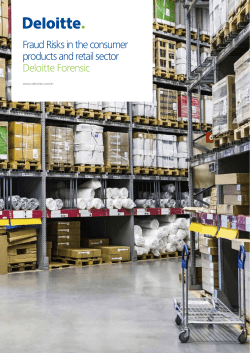 Fraud Risks in the consumer products and retail sector Deloitte