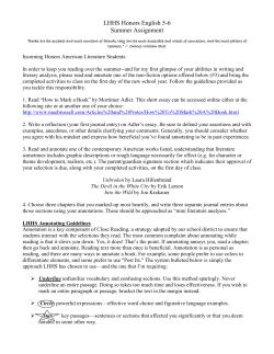 LHHS Honors English 5-6 Summer Assignment