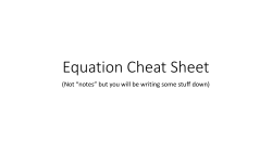 Equation Cheat Sheet