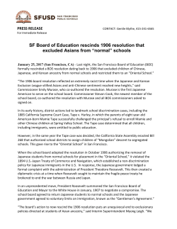 SF Board of Education rescinds 1906 resolution that