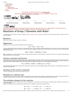 Reactions of Group 2 Ele...s with Water - Chemwiki
