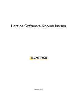 Lattice Software Known Issues