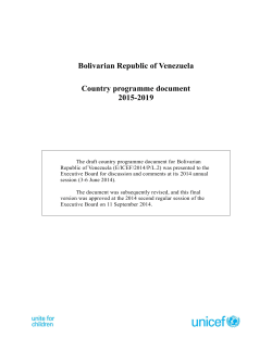 Bolivarian Republic of Venezuela Country programme document