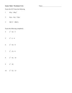 Senior Math Worksheet 5