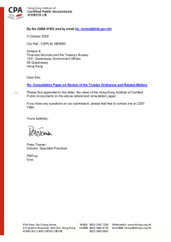 Consultation on Review of the Trustee Ordinance and Related Matters