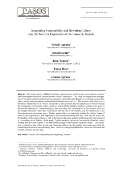 Integrating Sustainability and Hawaiian Culture into the