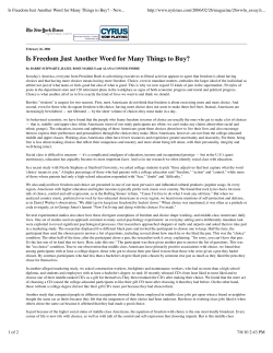 Is Freedom Just Another Word for Many Things to Buy?