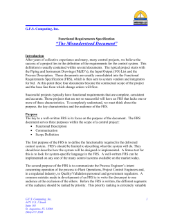Functional Requirements Document – The Misunderstood Document