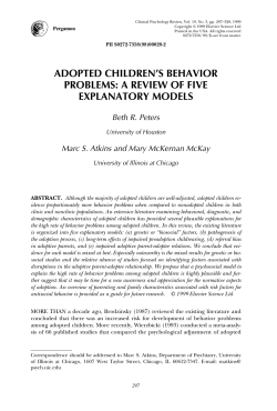 adopted children`s behavior problems: a review of five