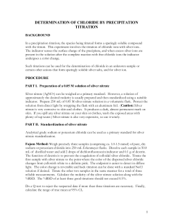 Determination of Chloride, Precipitation Titration.