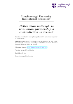 Better than nothing? Is non-union partnership a contradiction in terms?