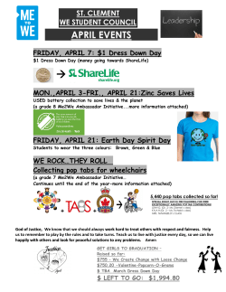 FRIDAY, APRIL 7: $1 Dress Down Day