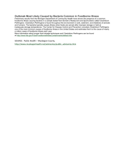 Outbreak Most Likely Caused by Bacteria Common in Foodborne