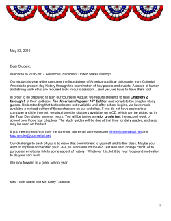 AP US History 2016 Summer Assignment with Letter