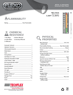 FLAMMABILITY CHEMICAL RESISTANCE PHYSICAL PROPERTIES