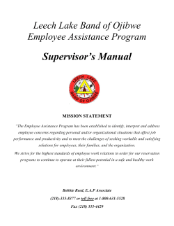 Supervisor`s Manual - Leech Lake Band of Ojibwe