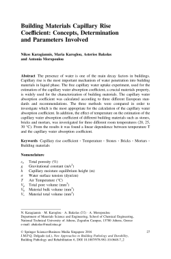 Building Materials Capillary Rise Coefficient: Concepts