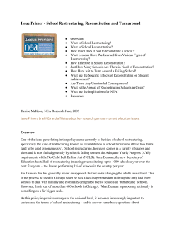 Issue Primer - School Restructuring, Reconstitution and Turnaround