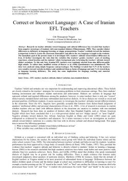 Correct or Incorrect Language: A Case of