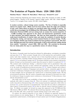 The Evolution of Popular Music: USA 1960&ndash;2010