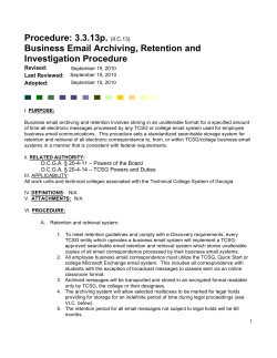 Business Email Archiving, Retention and Investigation