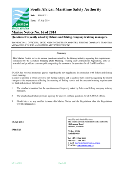 Marine Notice No. 16 of 2014 - South African Maritime Safety Authority