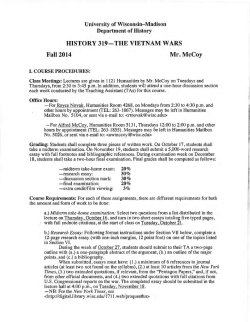 2014 Fall - Department of History - UW