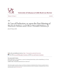A Case of Deduction, or, upon the First Meeting of Sherlock Holmes