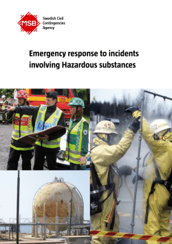 Emergency response to incidents involving Hazardous substances