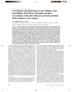 Correlations among Predawn Leaf, Midday Leaf, and Midday Stem