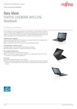 Data Sheet FUJITSU LIFEBOOK AH552/SL Notebook