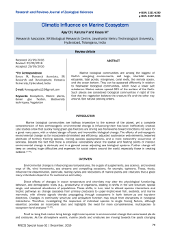 Climatic Influence on Marine Ecosystem