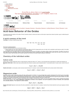 Acid-base Behavior of the Oxides - Chemwiki