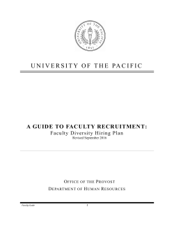 A Guide to Faculty Recruitment