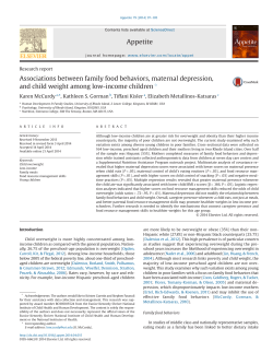Associations between family food behaviors, maternal depression