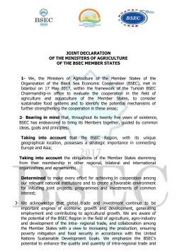Joint Declaration - Black Sea Economic Cooperation