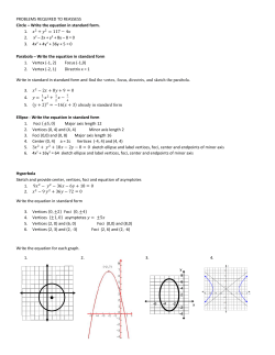 PROBLEMS REQUIRED TO REASSESS Circle &ndash; Write the equation