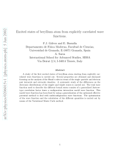 Excited states of beryllium atom from explicitly correlated wave