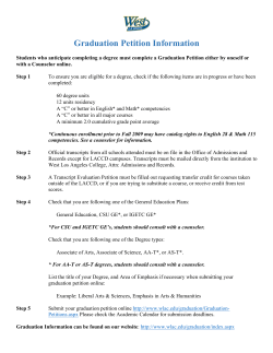 Graduation Petition Information
