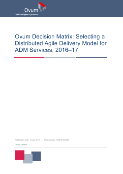 Ovum Decision Matrix: Selecting a Distributed Agile