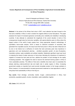 Causes, Magnitude and Consequences of Price Variability