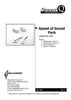 Speed of sound manual with experiments