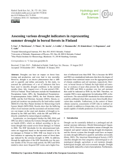 Assessing various drought indicators in representing summer