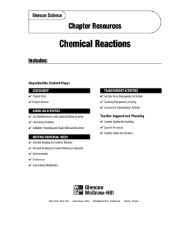 Chapter 21 Resource: Chemical Reactions