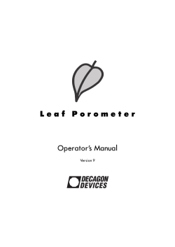Leaf Porometer Manual