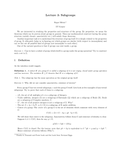 Subgroups - CSE-IITK