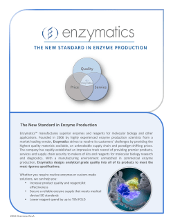 The New Standard in Enzyme Production