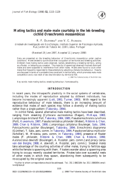 Mating tactics and male&ndash;male courtship in the lek - MARE