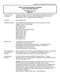 NORTH CAROLINA BOARD OF NURSING